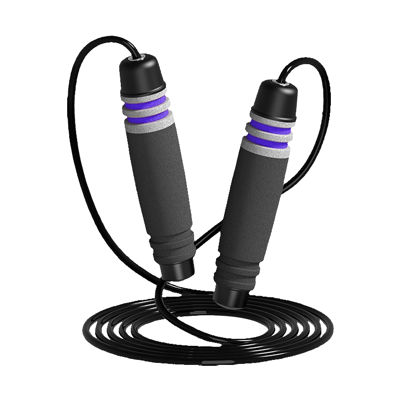 TS-3 Single Head Color/7 Groove Drum Shape Sponge Handle Jump Rope สำหรับผู้ใหญ่